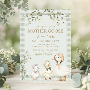 Invitation Baby Shower de Mère l'Oie et de l'Oison