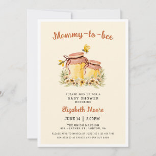 Invitation Baby shower de miel et d'abeilles