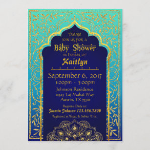Invitation Baby shower de mille et une nuits de Bollywood