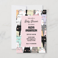 Baby shower de motif de chat drôle