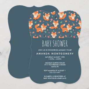 Invitation Baby shower de Motif de Cute Orange Fox