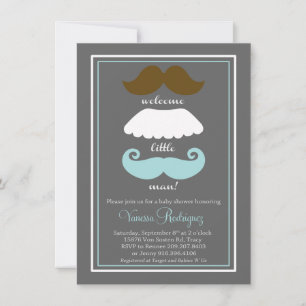 Invitation Baby shower de Mustache
