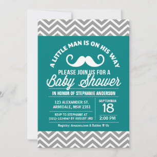 Invitation baby shower de Mustache