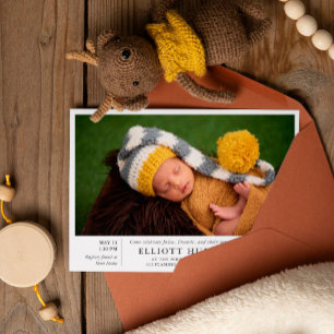 Invitation Baby shower de natalité Grey Post Photo Sip & Voir