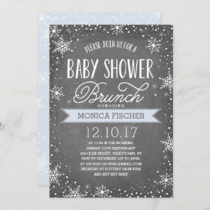 Invitation Baby shower de neige de l'hiver Brunch Chalboard