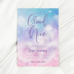Invitation Baby shower de neuf filles Cloud