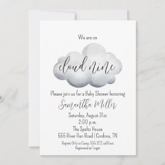 Invitation Baby shower de neuf nuages
