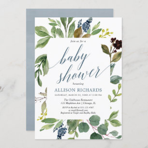 Invitation Baby shower de neutre de genre d'eucalyptus de
