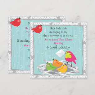 Invitation Baby shower de nid d'oiseau bébé