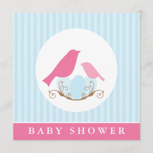 Invitation Baby shower de nids d'oiseaux