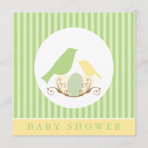 Invitation Baby shower de nids d'oiseaux