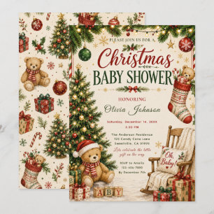 Invitation Baby Shower de Noël