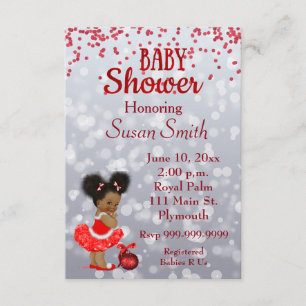 Invitation Baby shower de Noël afro-américain