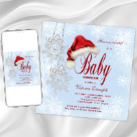 Baby shower de Noël de Santa Hat et Snowflakes
