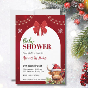 Invitation Baby shower de Noël de Vache de Vache de la région