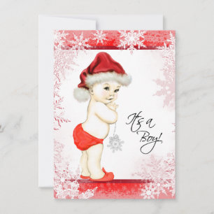Invitation Baby shower de Noël des Boys Snowflake