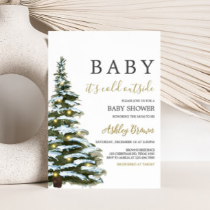 Invitation Baby shower de Noël d'hiver