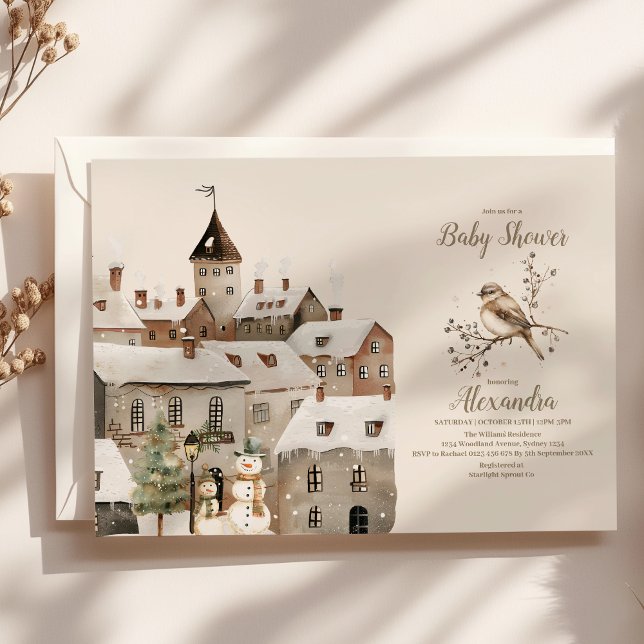 Invitation Baby shower de Noël d'hiver de Boho (Créateur téléchargé)