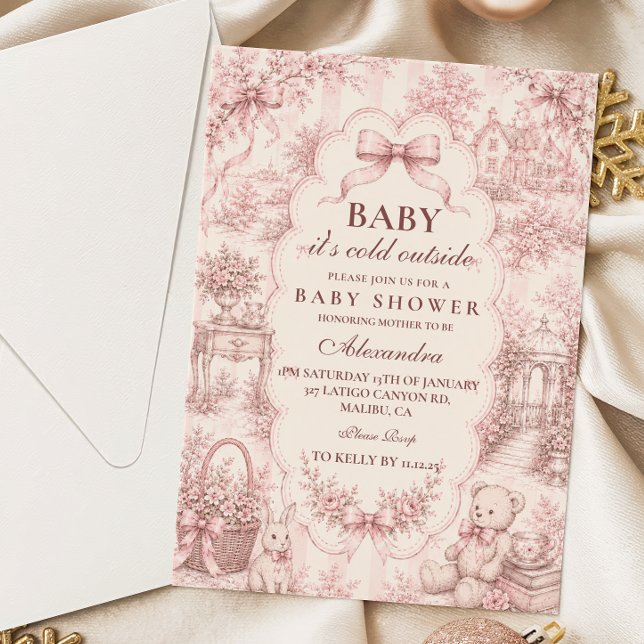 Invitation Baby-Shower de Noël en forêt (Créateur téléchargé)