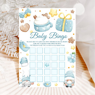 Invitation Baby shower de Noël Gnomes Bingo Games Card
