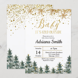 Invitation Baby shower de Noël hiver