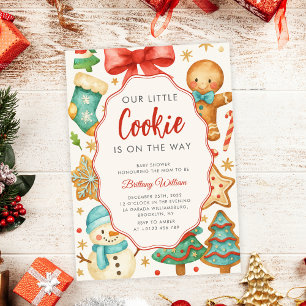 Invitation Baby shower de Noël Little Cookie