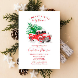 Invitation Baby shower de Noël Little Red Truck