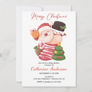 Invitation Baby shower de Noël Little santa claus