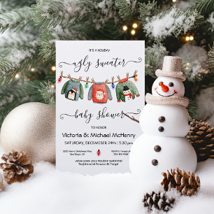 Invitation Baby shower de Noël moche