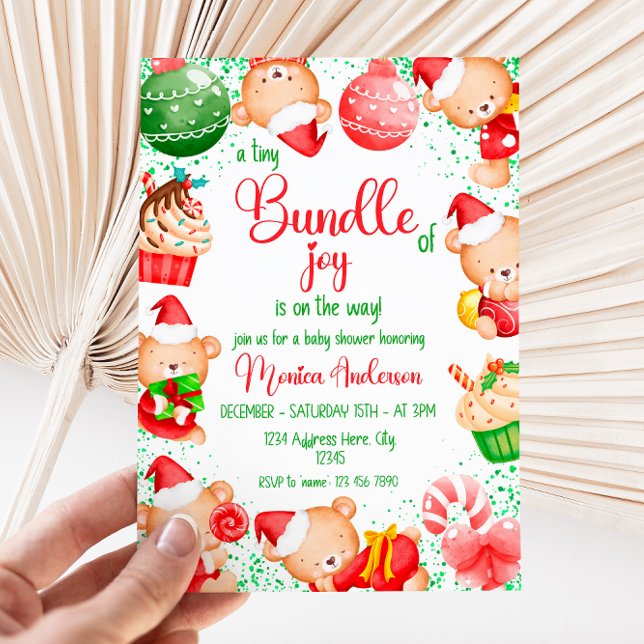 Invitation Baby shower de Noël neutre pour les femmes Invitat (Créateur téléchargé)
