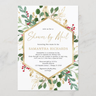 Invitation Baby shower de Noël par Mail aquarelle élégante