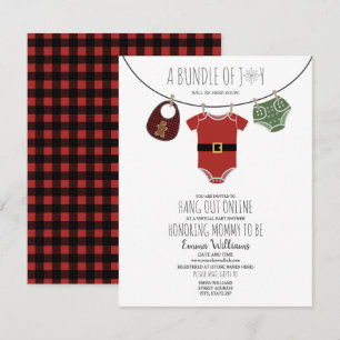 Invitation Baby shower de Noël Père Noël en ligne