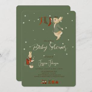 Invitation Baby shower de noël Peter Rabbit