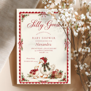 Invitation Baby Shower de Noël pour Petit Oie Rigolo