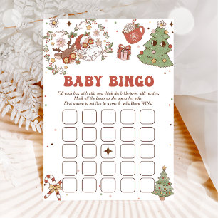 Invitation Baby shower de Noël super Baby Bingo Games Card