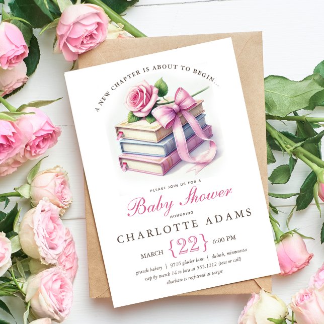 Invitation Baby shower de nouveau chapitre (Cute New Chapter Baby Shower Invitation)
