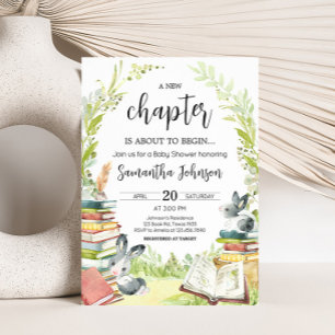 Invitation Baby shower de nouveau chapitre Storybook