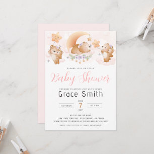 Invitation Baby shower de nuage d'ours