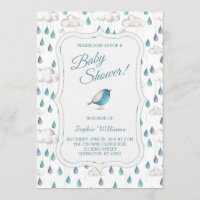 Baby shower de nuages et de gouttes de pluie de
