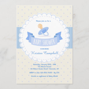 Invitation Baby shower de Pacifique bleu