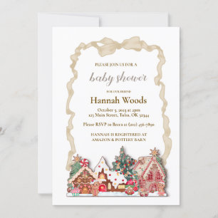 Invitation Baby shower de pain d'épices