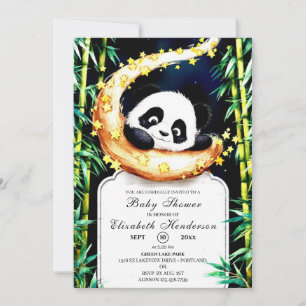 Invitation Baby shower de panda coloré Boho Woodland