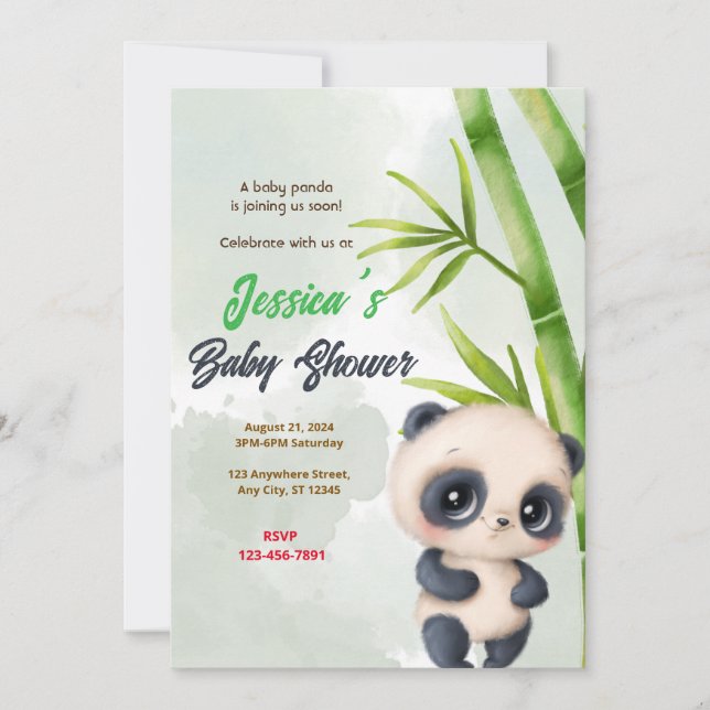 Invitation Baby shower de Panda Garden (Devant)