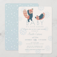 Invitation Baby shower de Pandas rouges