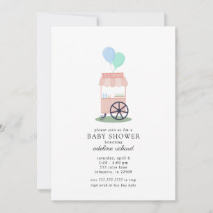 Invitation Baby shower de panier à crème glacée si