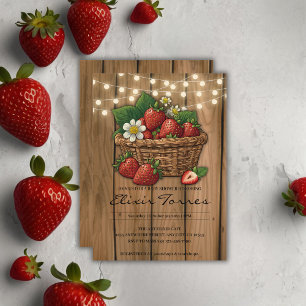 Invitation Baby shower de panier à fraise