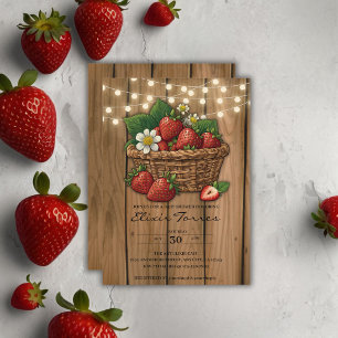 Invitation Baby shower de panier à fraise
