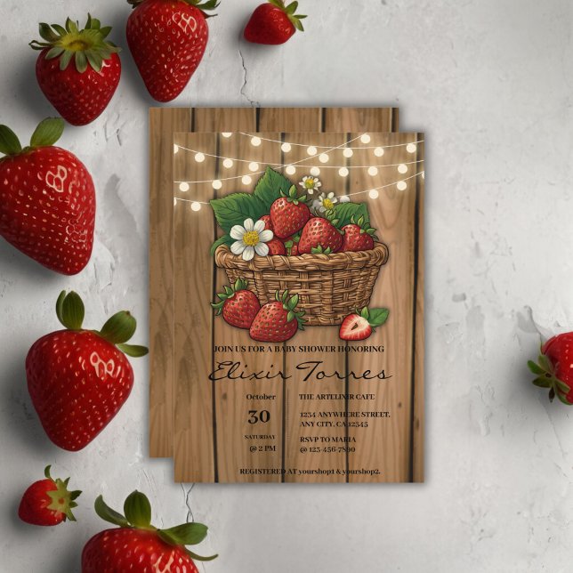 Invitation Baby shower de panier à fraise (Créateur téléchargé)