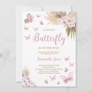 Invitation Baby shower de papillon Boho