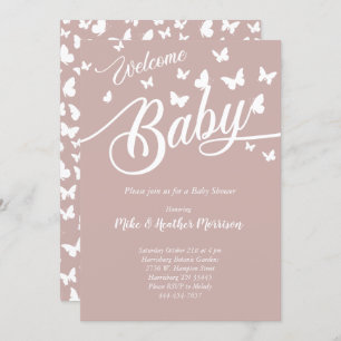 Invitation Baby shower de papillons non sexiste